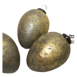 Jajo szklane wiszące metaliczne Stare Złoto L